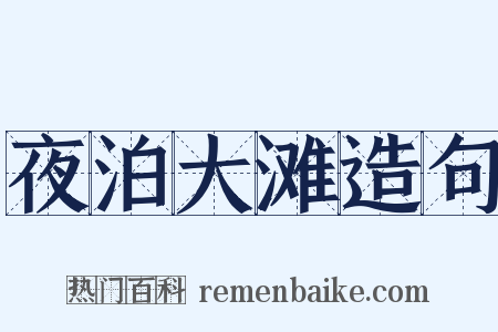 夜泊大滩造句是什么意思的图片